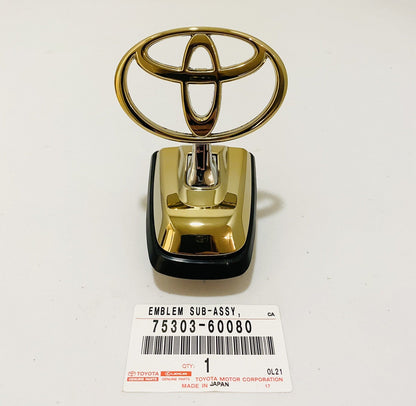 GENUINE TOYOTA 98-07 LAND CRUISER 100 HOOD EMBLEM BADGE GOLD 75303-60080