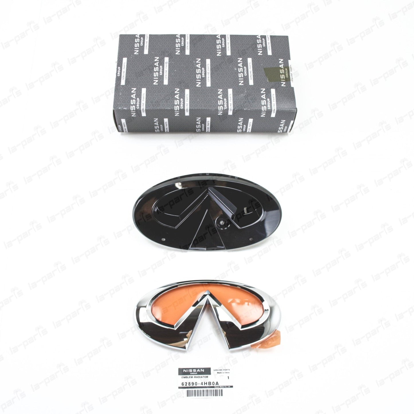 New Genuine Infiniti 2018-2022 Q50 Front Grille Emblem With Bracket Base SET