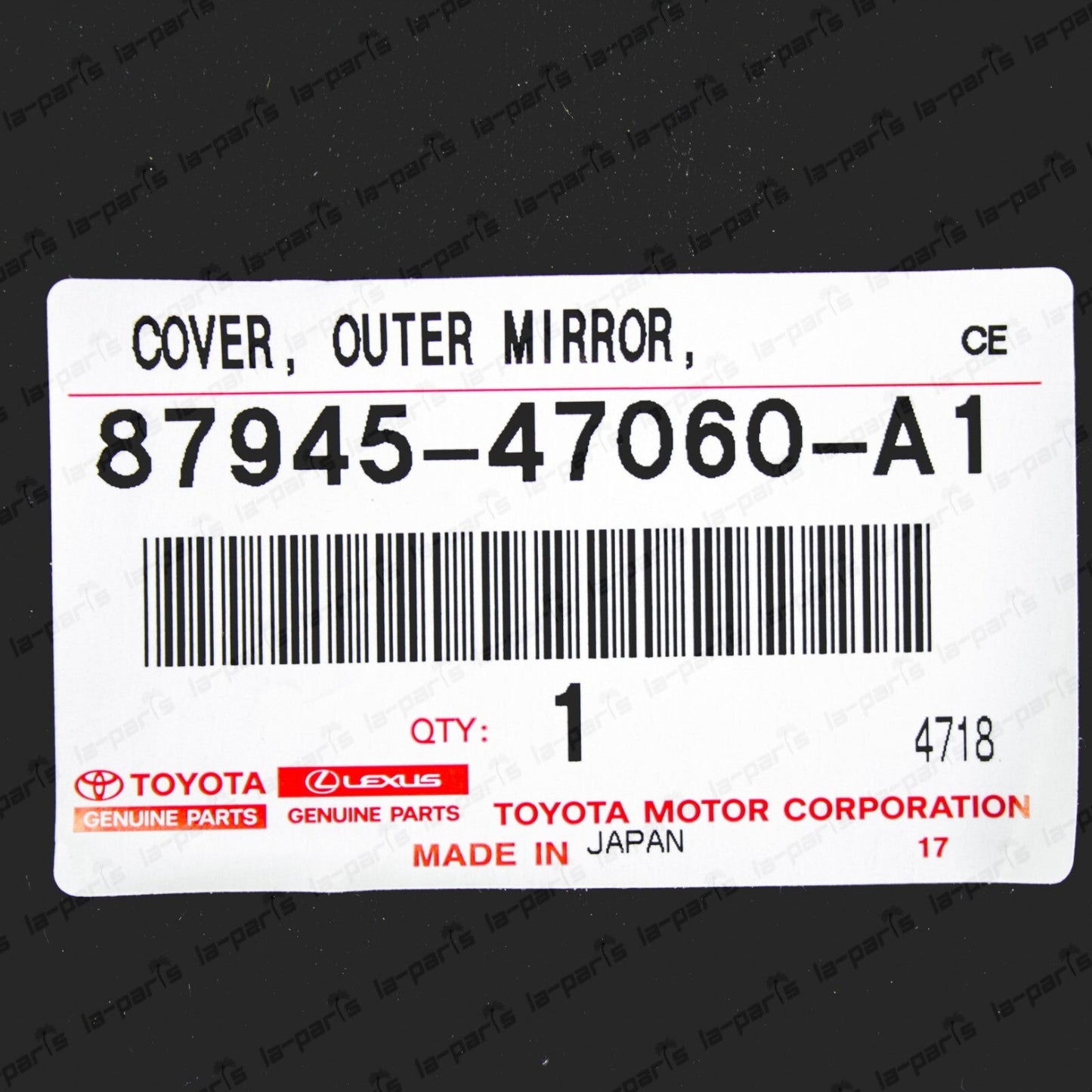 Genuine Toyota 16-21 Prius Driver Mirror Cover White Pearl 070 87945-47060-A1