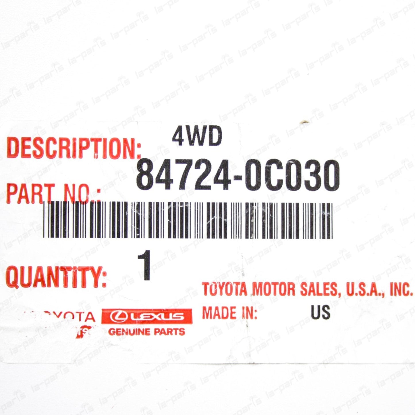 New Genuine OEM Toyota Sequoia Tundra 4 Wheel Drive Control Switch 84724-0C030