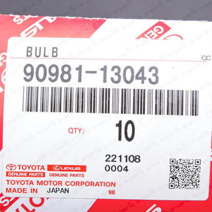 New Genuine Toyota 1996-2021 Rear Combination Lamp Bulb W21W 90981-13043 QTY:12