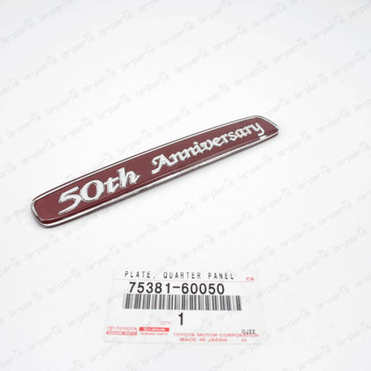 NEW GENUINE Toyota 50th Anniversary Land Cruiser  Quarter Emblem Badge Logo