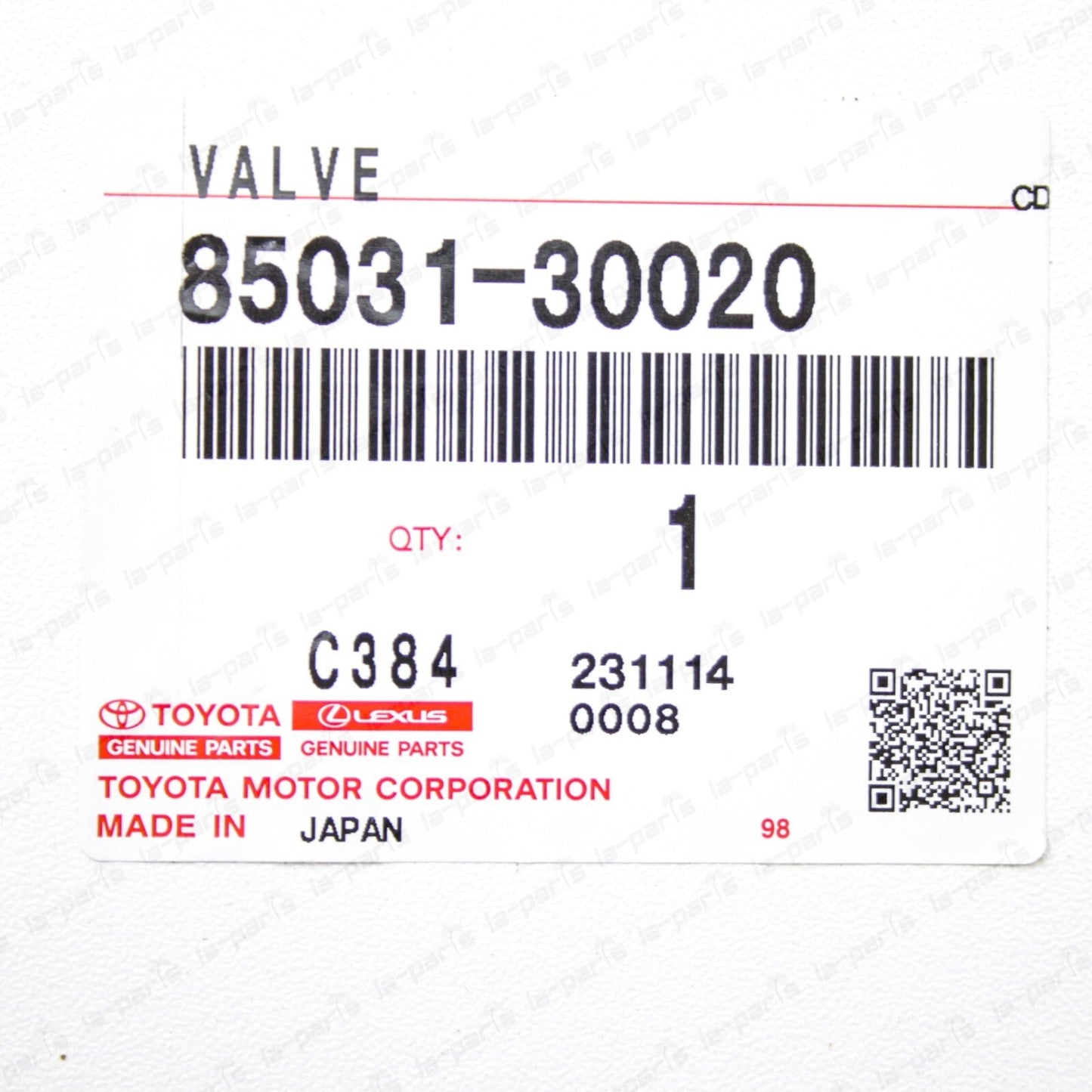 Genuine Toyota Land Cruiser Supra Headlamp Cleaner Washer Hose Valve 85031-30020