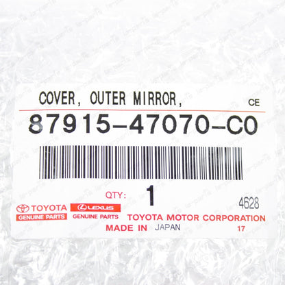 New Genuine Toyota 16-21 Prius Passenger Mirror Cover Black 218 87915-47070-C0