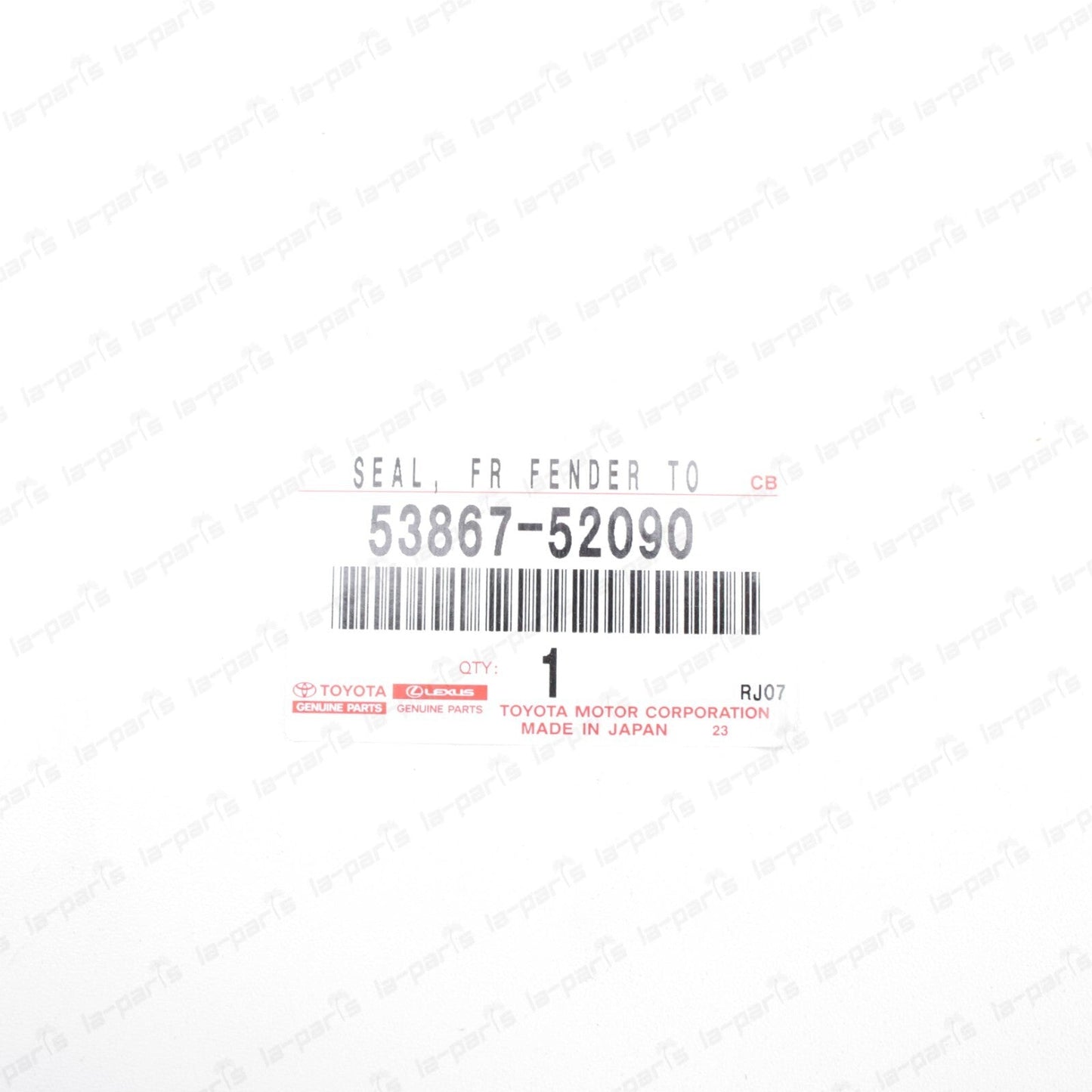 GENUINE TOYOTA 2012-2015 YARIS FRONT LEFT FENDER TO COWL SIDE SEAL 53867-52090