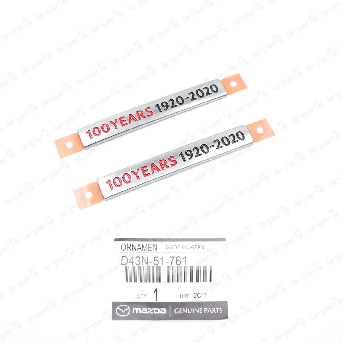 GENUINE MAZDA CX-3 CX-5 CX-8 100TH ANNIVERSARY REAR ORNAMENT BADGE 2PCS