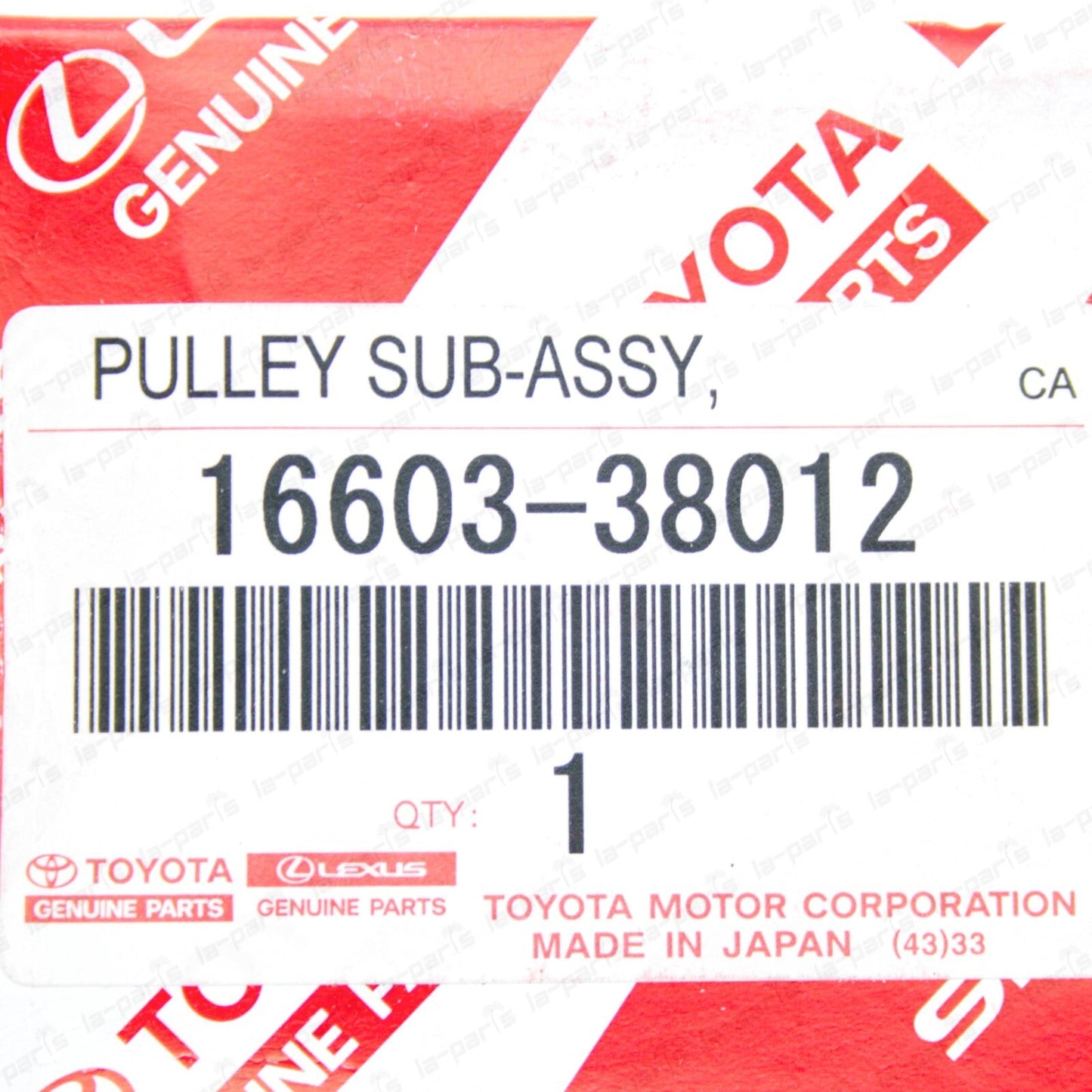GENUINE TOYOTA LEXUS SEQUOIA TUNDRA GX460 LX570 N.1 IDLER PULLEY 16603-38012