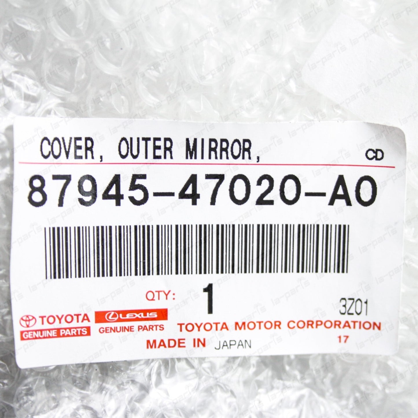 New Genuine Toyota 10-15 Prius Prius V Driver Side Mirror Cover White Pearl 070