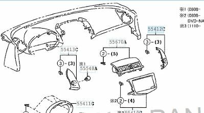 New Genuine Toyota RAV4 Center Instrument Cluster Finish Panel 55412-42060-B0