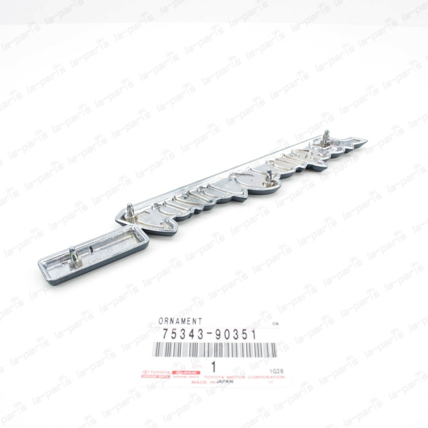 GENUINE TOYOTA 73-81 LAND CRUISER CHROME FRONT FENDER NAMEPLATE 75343-90351