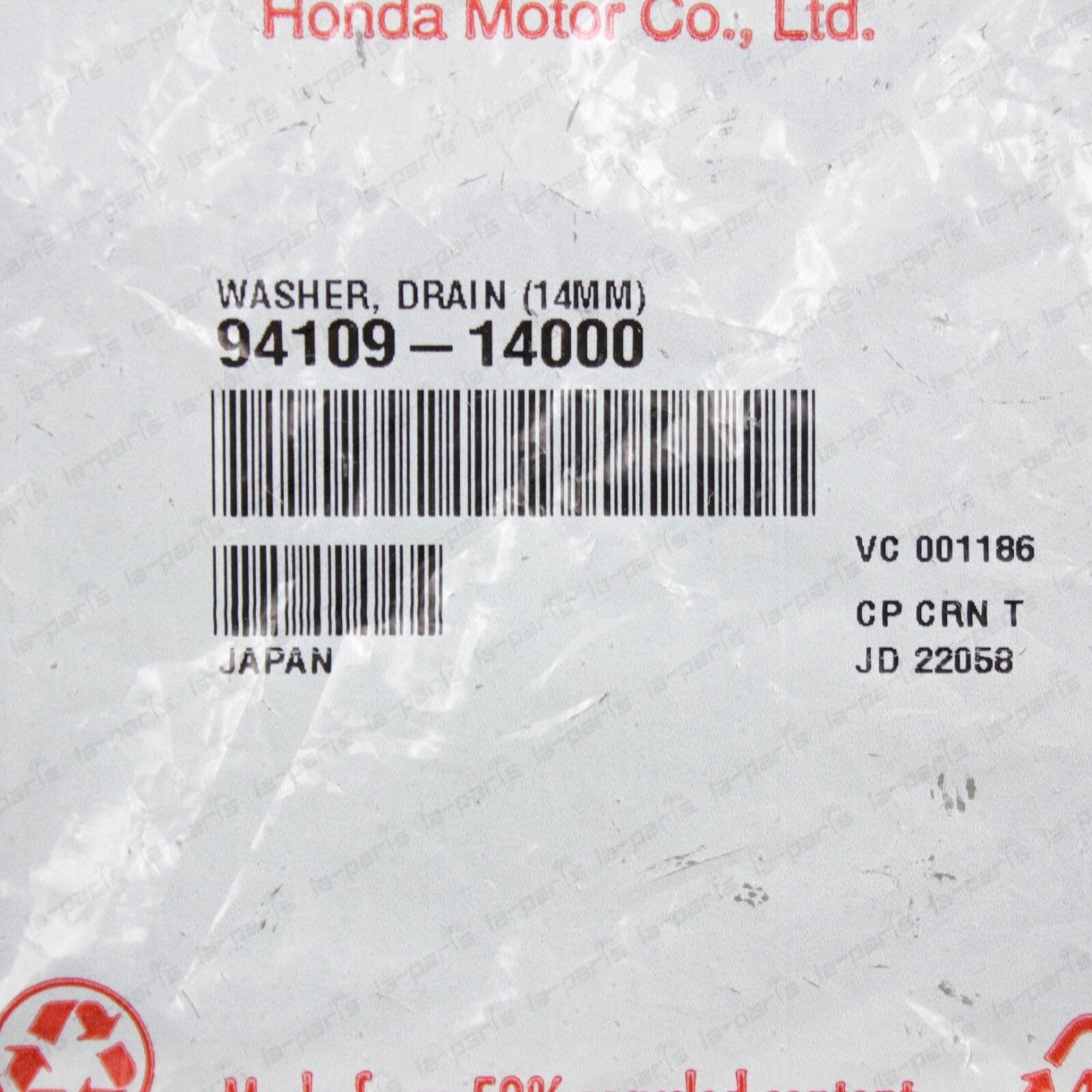 GENUINE HONDA ACURA OIL DRAIN PLUG CRUSH WASHERS 14MM  94109-14000 10 PCS