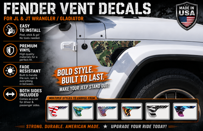 Kryptek camo fender vent for the JL or JT 2018 or newer 57