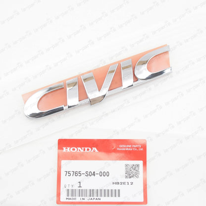 NEW GENUINE HONDA 96-00 CIVIC REAR CIVIC EMBLEM BADGE CHROME 75765-S04-000