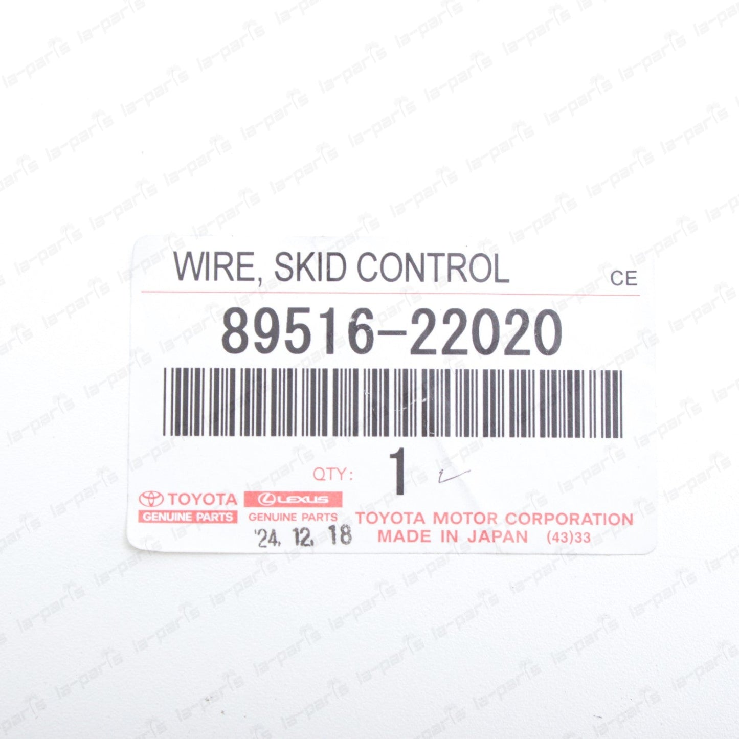 Genuine Lexus IS250 IS350 ISF GS350 Rear Passenger ABS Sensor Wire 89516-22020