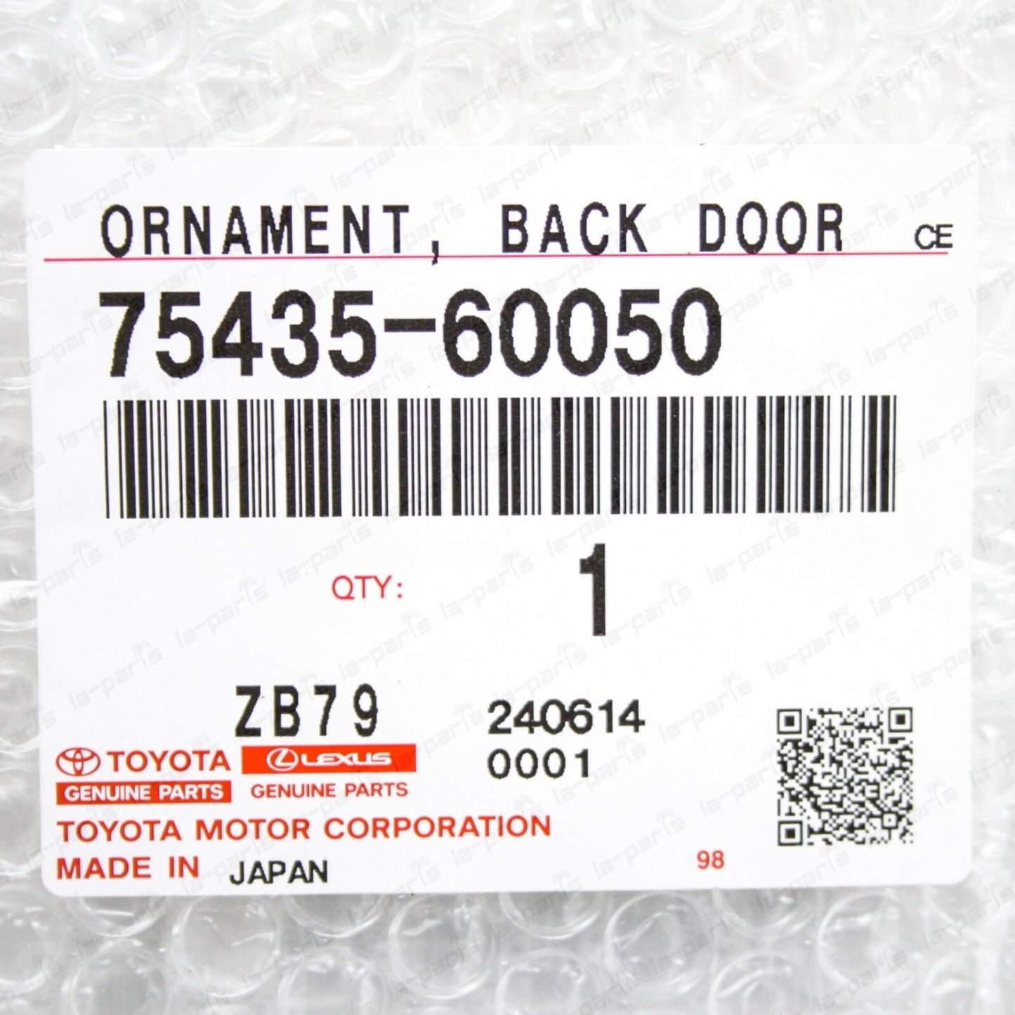 New Genuine Toyota 96-02 Land Cruiser Prado J90 Back Door Emblem 75435-60050