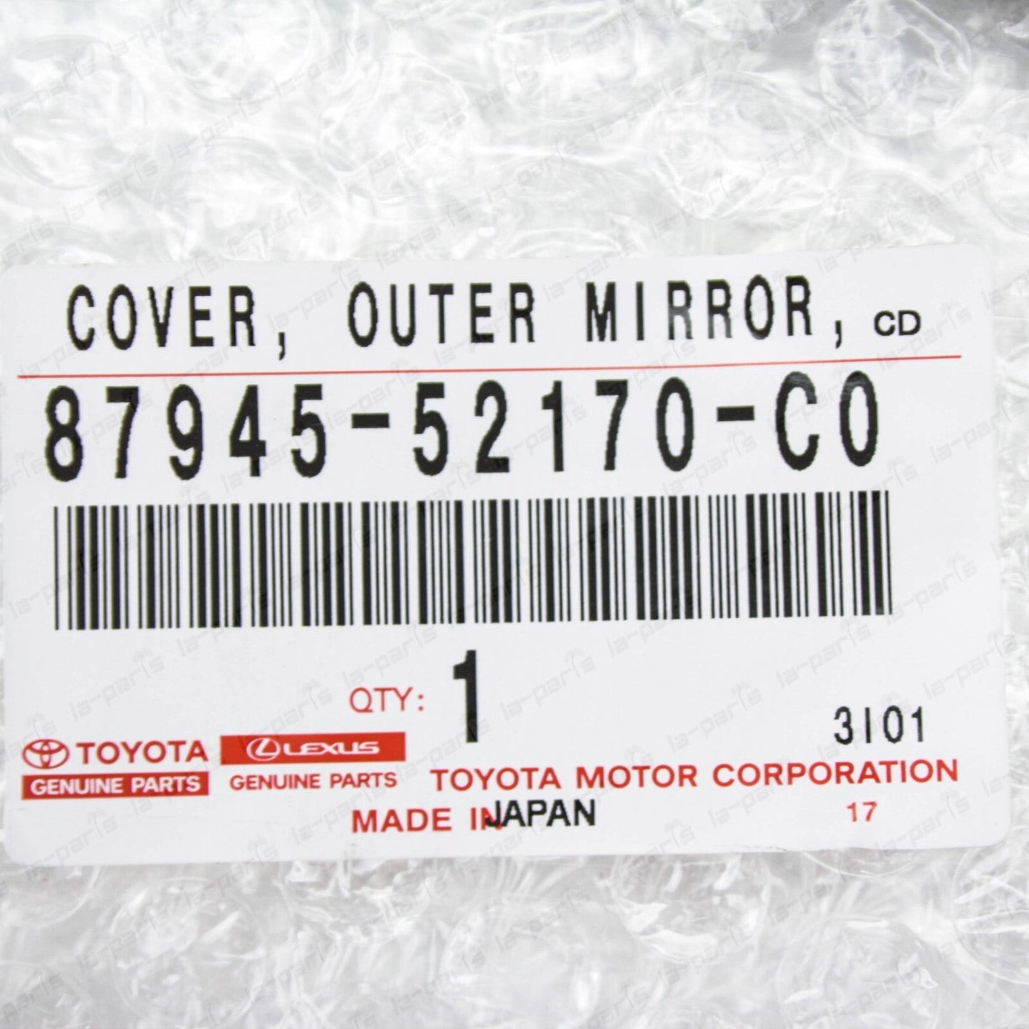 New Genuine Toyota 12-19 Prius "C" Driver Mirror Cover 209 Black 87945-52170-C0