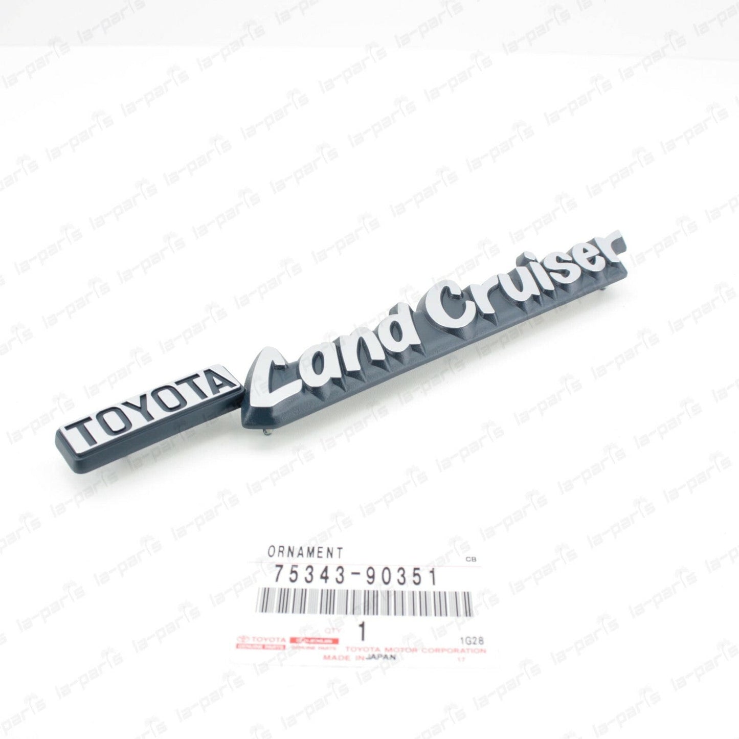 GENUINE TOYOTA 73-81 LAND CRUISER CHROME FRONT FENDER NAMEPLATE 75343-90351