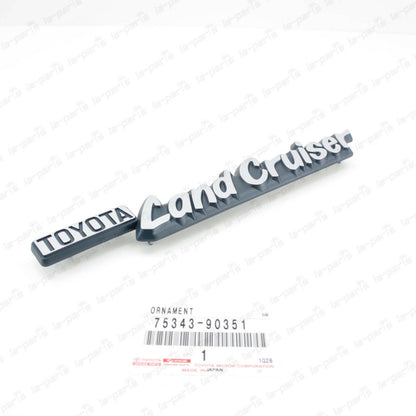 GENUINE TOYOTA 73-81 LAND CRUISER CHROME FRONT FENDER NAMEPLATE 75343-90351