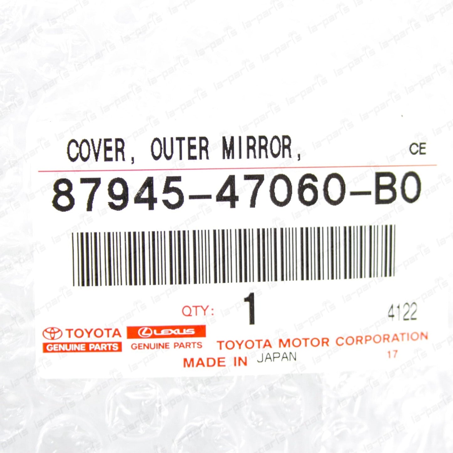 New Genuine Toyota 16-21 Prius Driver Mirror Cover Silver 1F7 87945-47060-B0