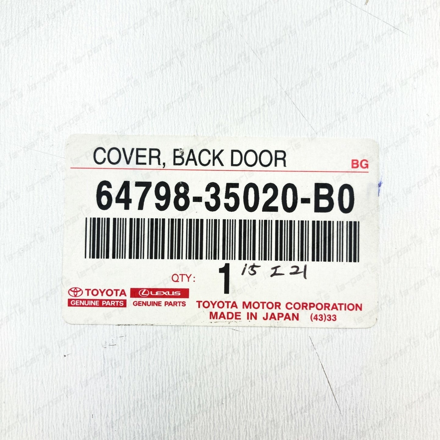 GENUINE TOYOTA 07-14 FJ CRUISER BACK DOOR LOCK COVER  64798-35020-B0