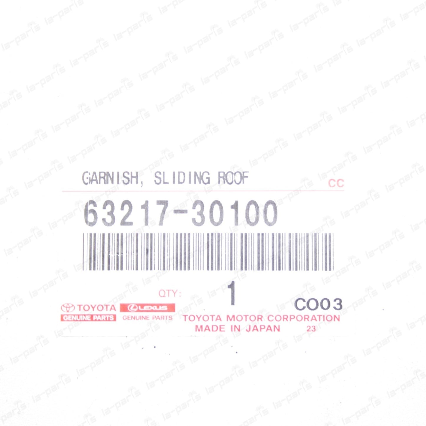 GENUINE TOYOTA 2012-2017 VARIOUS MODELS FACTORY SUNROOF SIDE TRIM 63217-30100