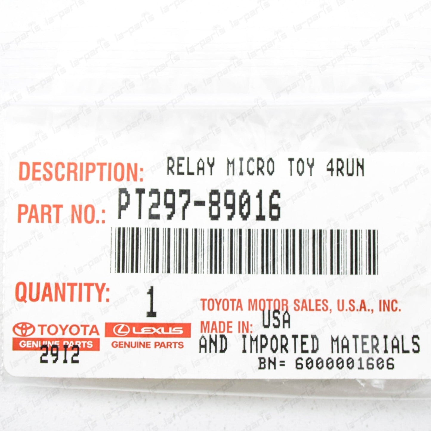 Genuine Toyota 07-12 FJ Cruiser Auxiliary Driving Fog Light Relay PT297-89016