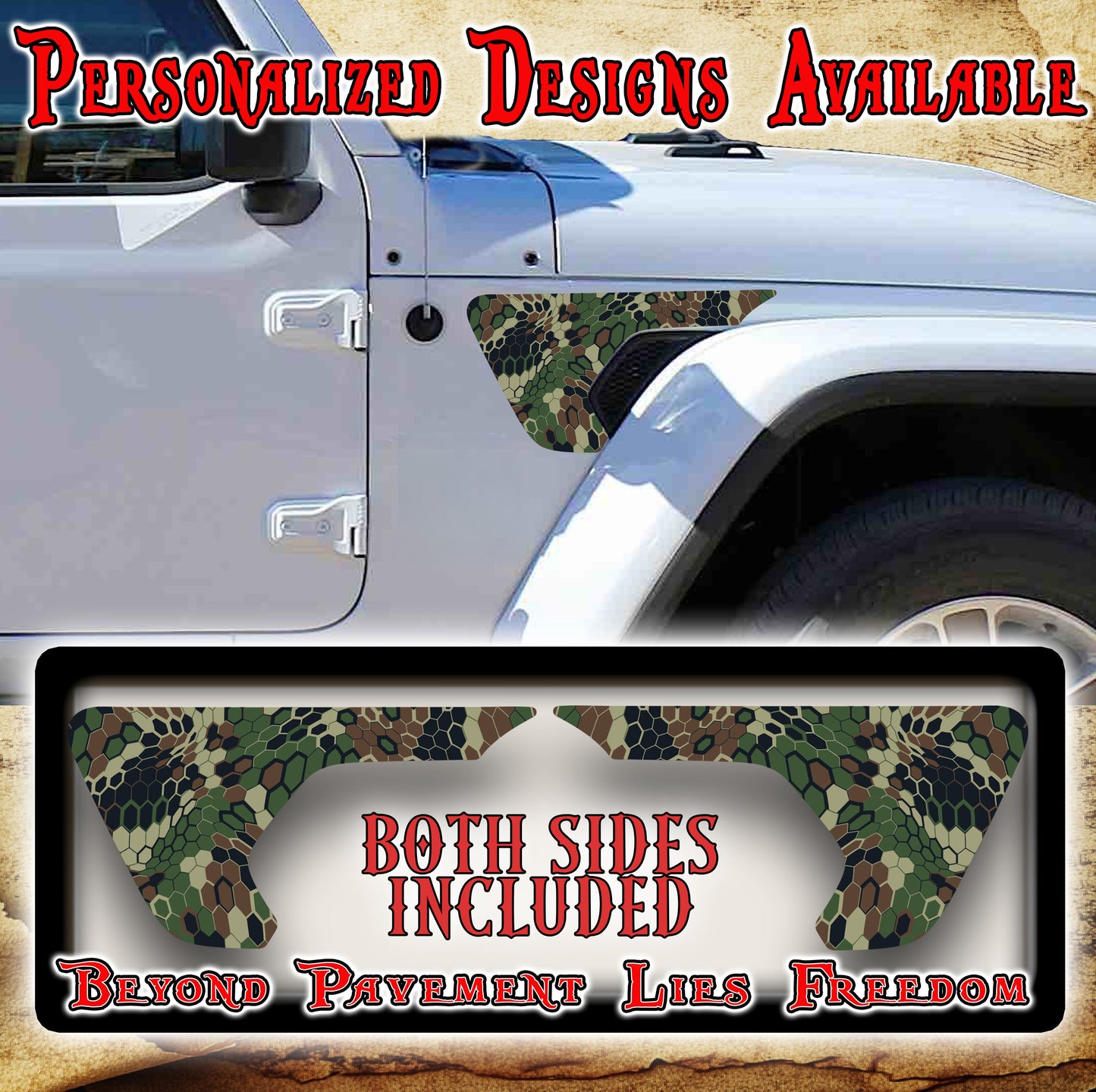 Kryptek camo fender vent for the JL or JT 2018 or newer 57