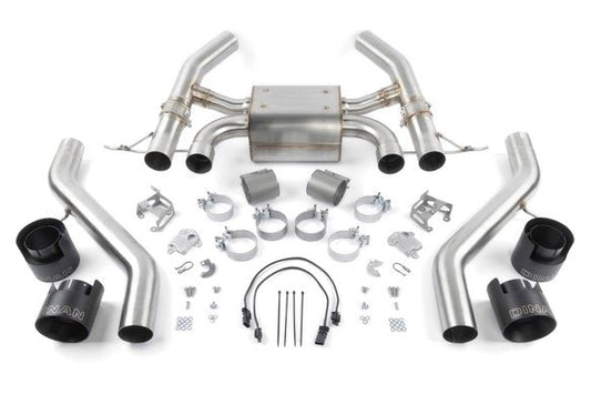 Dinan Valved Axle-Back Exhaust - 2023-2025 BMW M2 Stainless Steel - Black Tips - G87