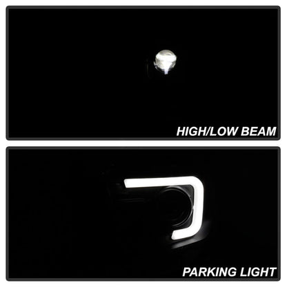 SPYDER 14-17 Toyota Tundra(SR/SR5) Light Bar Projector Headlights - LED - Black PRO-YD-TTU14AP-BK 5088055