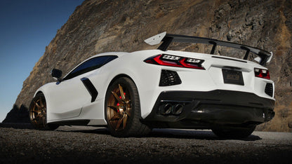 Borla 2020 Chevrolet Corvette C8 6.2 ATAK 3in Exhaust System Dual Round Rolled A/C Black Chrome Tips 140839BC