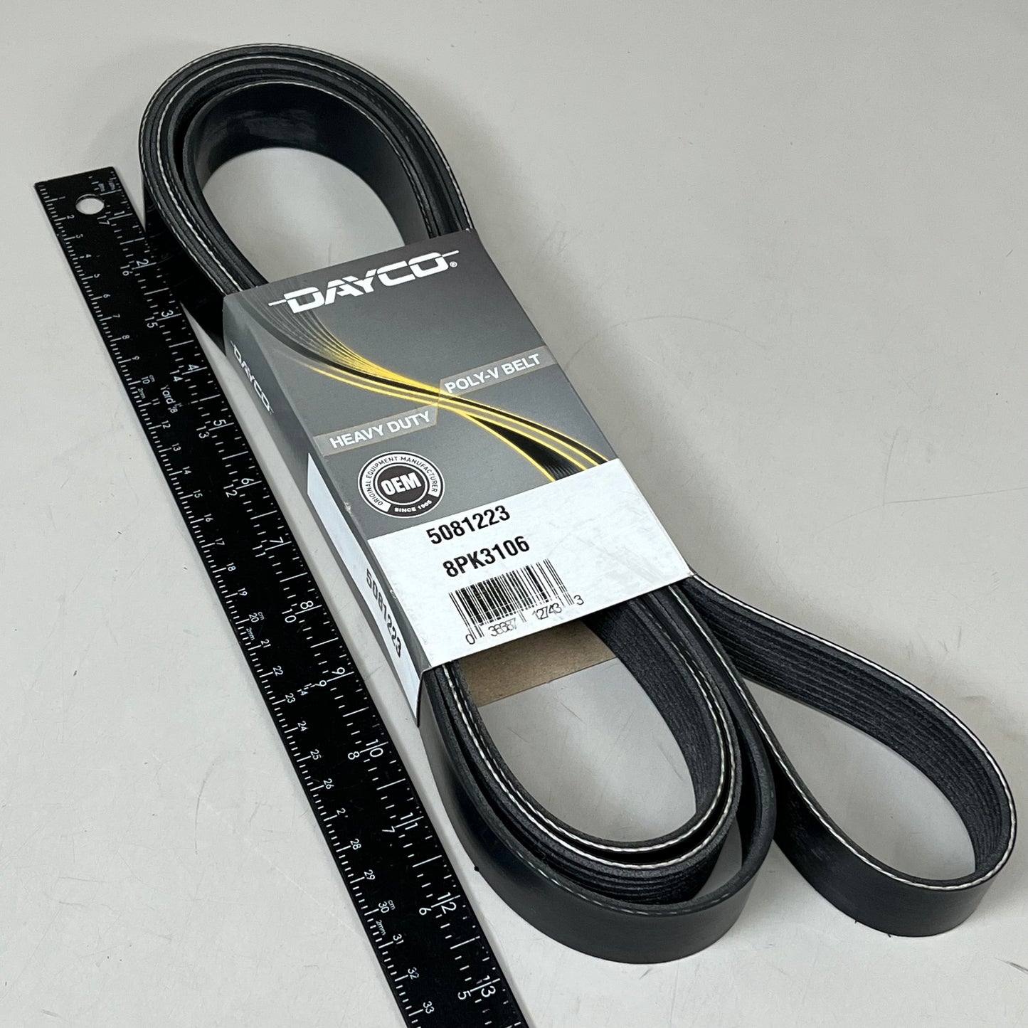 DAYCO Serpentine Belt 122.28" Effective Length Durable SPDM Black 5081223