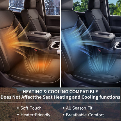 Umbrauto Custom Seat Covers for Silverado and GMC Sierra,Waterproof Nappa Leather Full Set Seatcovers for Chevy Silverado/GMC Sierra 2007-2013 & 2019-2026 1500, 2020-2026 2500HD 3500HD Crew/Double/Extended Cab