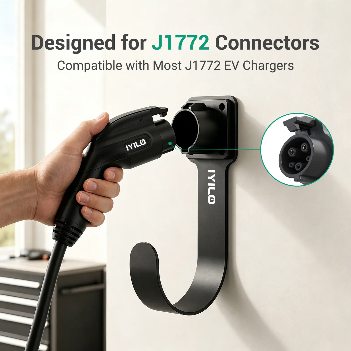 IYILO J1772 EV Charger Cable Holder & Connector Holster