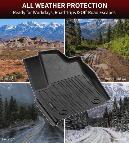 Umbrauto Floor Mats for Toyota Tundra 2022-2026 CrewMax Cab, All Weather TPE Truck Floor Liners Custom Fit Tundra SR/SR5/TRD Pro/Limited/Platinum/1794 Edition/Capstone, Waterproof Front&Rear Car Rug