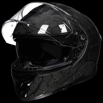 ILM Full Face Motorcycle Carbon Fiber Helmet Model 861C