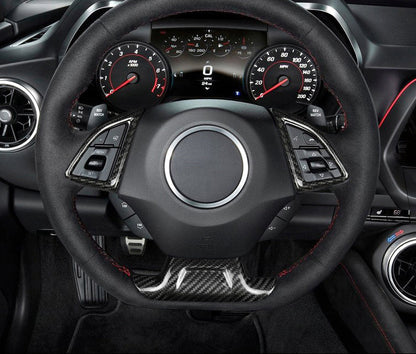 CAMARO 16-24 CARBON FIBER STEERING WHEEL TRIM COVER