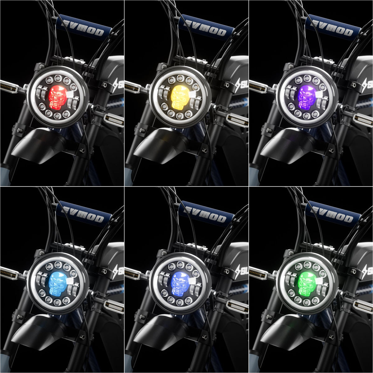 7" Skull Head LED Headlight for Super73