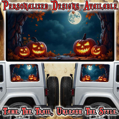 Pumpkin patch Rear quarter window see through graphic.