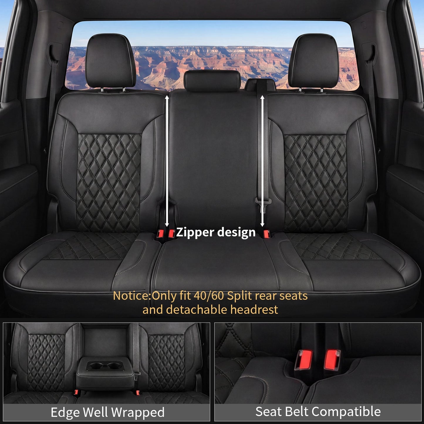 Umbrauto Custom Seat Covers for Silverado and GMC Sierra,Waterproof Nappa Leather Full Set Seatcovers for Chevy Silverado/GMC Sierra 2007-2013 & 2019-2026 1500, 2020-2026 2500HD 3500HD Crew/Double/Extended Cab