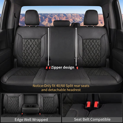 Umbrauto Custom Seat Covers for Silverado and GMC Sierra,Waterproof Nappa Leather Full Set Seatcovers for Chevy Silverado/GMC Sierra 2007-2013 & 2019-2026 1500, 2020-2026 2500HD 3500HD Crew/Double/Extended Cab