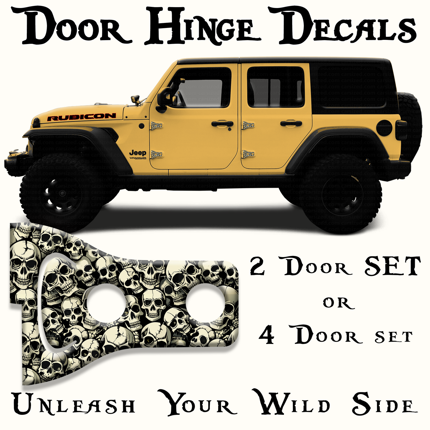 Skulls Door hinge decals 5