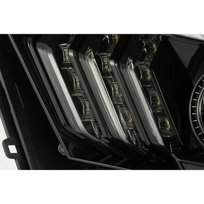AlphaRex 10-12 Ford Mustang PRO-Series Projector Headlights Plank Style Jet Black w/Top/Bottom DRL 880110 *Discontinued