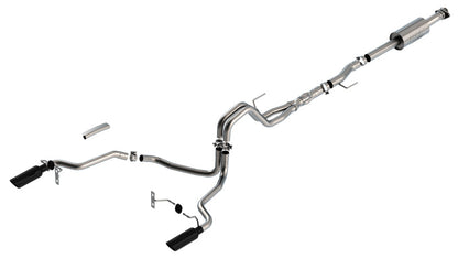 Borla F-150 2021 5.0L 4dr CC SB EC STB Lariat/KR/Platinm/LTD 3/2.25 SRE Cat-Back ATAK Black CHR Tips 140867BC