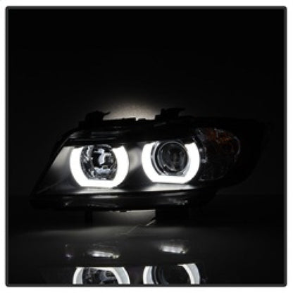 Spyder BMW E90 3-Series 06-08 4DR Headlights - Halogen Model Only - Black PRO-YD-BMWE9005V2-AM-BK 5083432