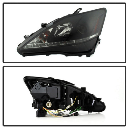Spyder Lexus IS 250/350 2006-2010 Projector Headlights DRL Black Smoke PRO-YD-LIS06-DRL-BSM 5080073