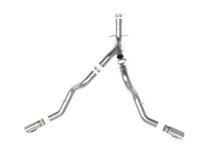 aFe Large Bore-HD 4in 409SS DPF-Back Exhaust System w/Polished Tips 20 GM Diesel Trucks V8-6.6L