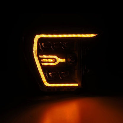 AlphaRex 21-22 Ford F-150 NOVA LED Proj Headlights Plank Style Blk w/Activ Light/Seq Signal 880137 *Discontinued