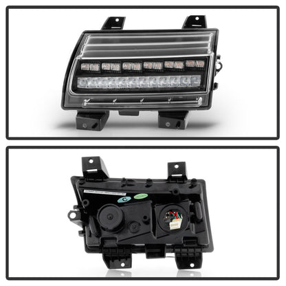 Spyder Jeep Wrangler 2018-2019 ( LED Model Only) LED Front Bumper Lights - Sequential Signal - Black 5086808