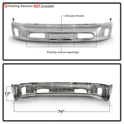 Spyder Dodge Ram 1500 14-18 Bottom w/Sensor w/Fog Light Hole Front Bumper - Chrome (OEM 68160857AA) 9948497