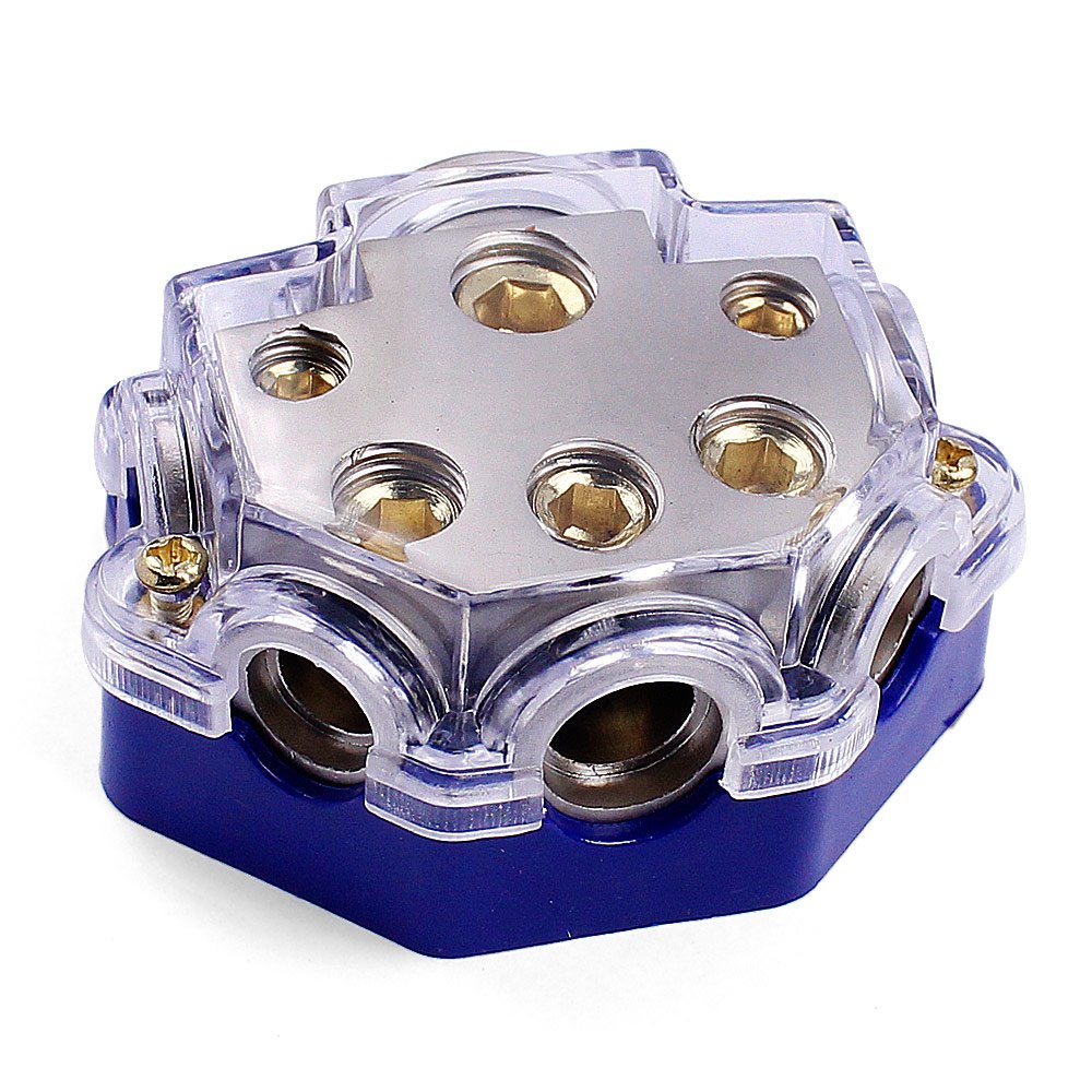 5 Way Power/Ground Distribution Block 0 AWG In, 2/4/8 AWG Out